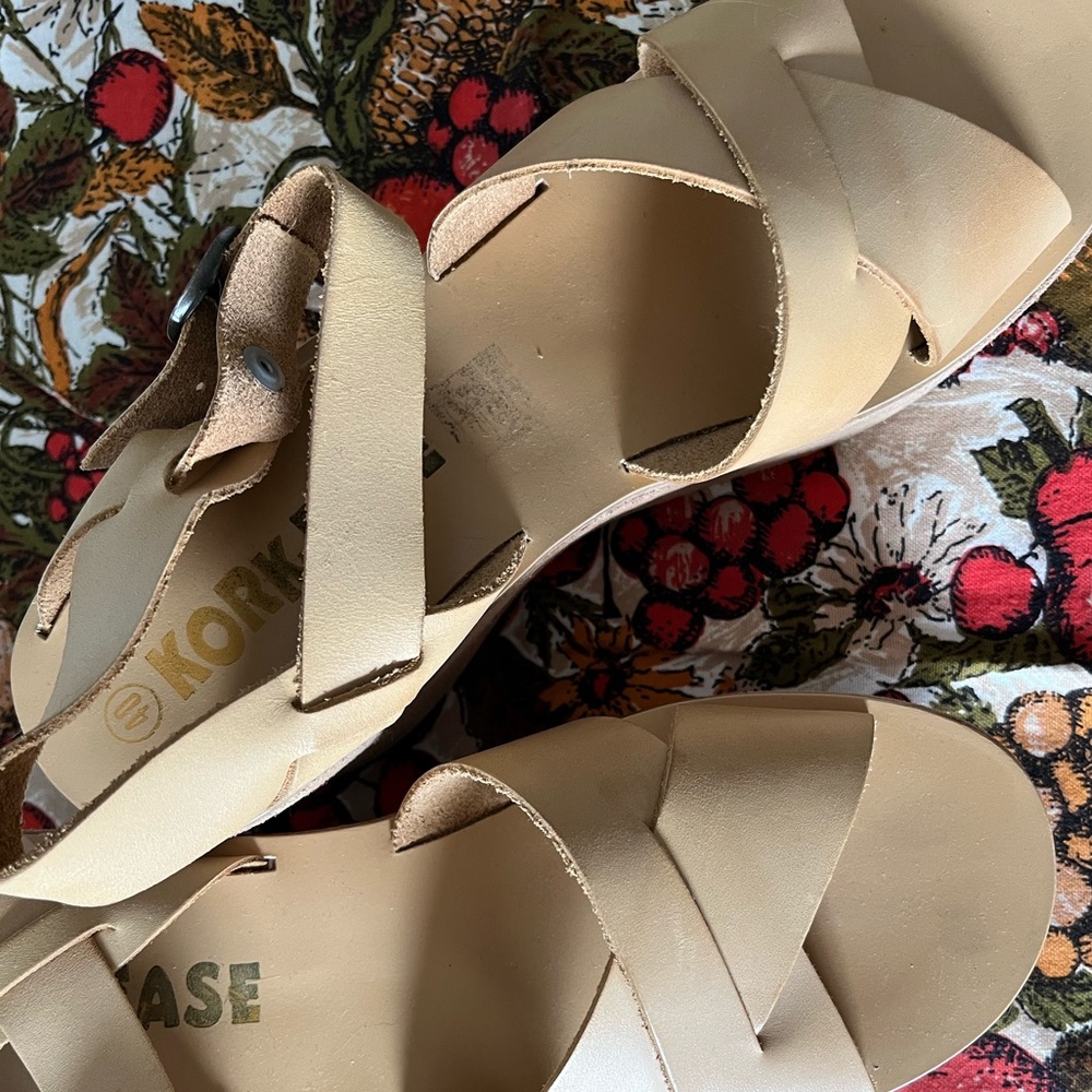 Kork-Ease Ava platform tan leather sandals size 40